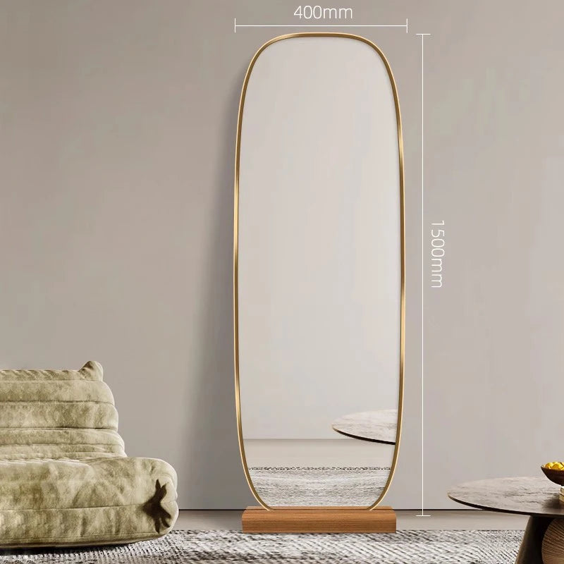 Square Wooden Mirror Vintage Floor Big Nordic Luxury Mirror Modern Standing Full Body Aesthetic Espelhos Living Room Decorations