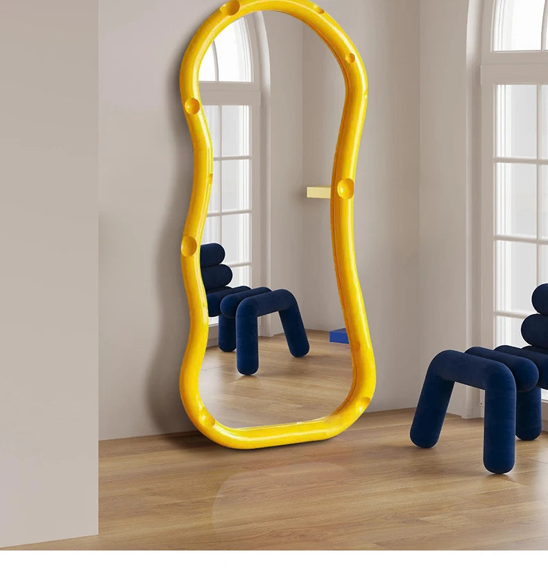 Oval Cute Mirrors Full Body Standing Nordic Princess Bedroom Mirrors Full Body Living Room Espejos Decorativos Room Decoration