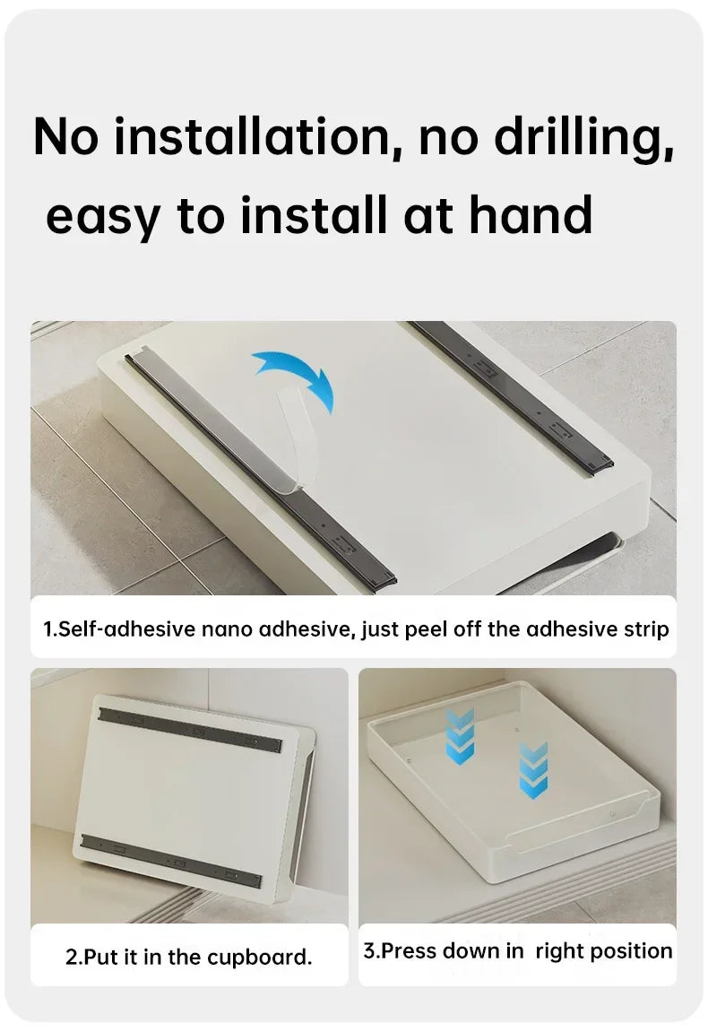 Pull Out Spice Rack Organizer with Smooth Slide Rails No Tools Required Kitchen Cabinet Storage Drawer for Maximum Space