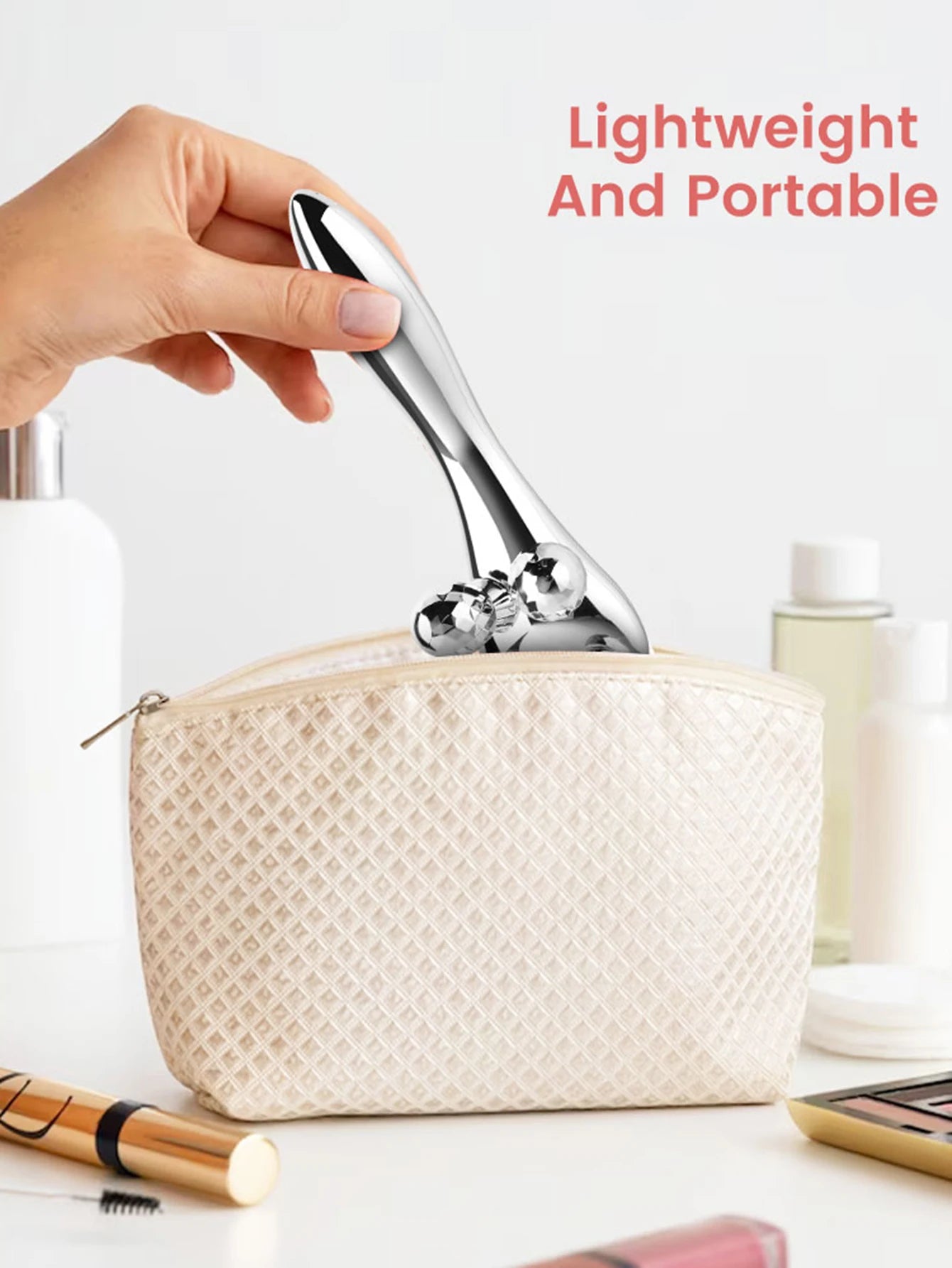 1 Pcs 4D Roller Face-lift Wrinkle Silver Y Shape Roller Facial Eye Neck Muscle Relaxation Slimming Massager Relaxation Tools