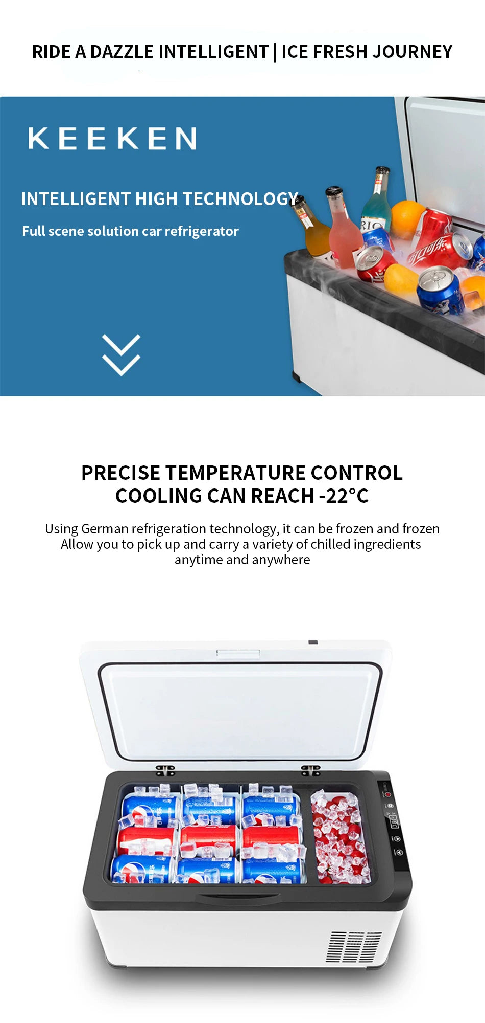 Car refrigerator compressor large truck refrigerated freezer car home dual-use refrigeration mini small freezer 12V24V