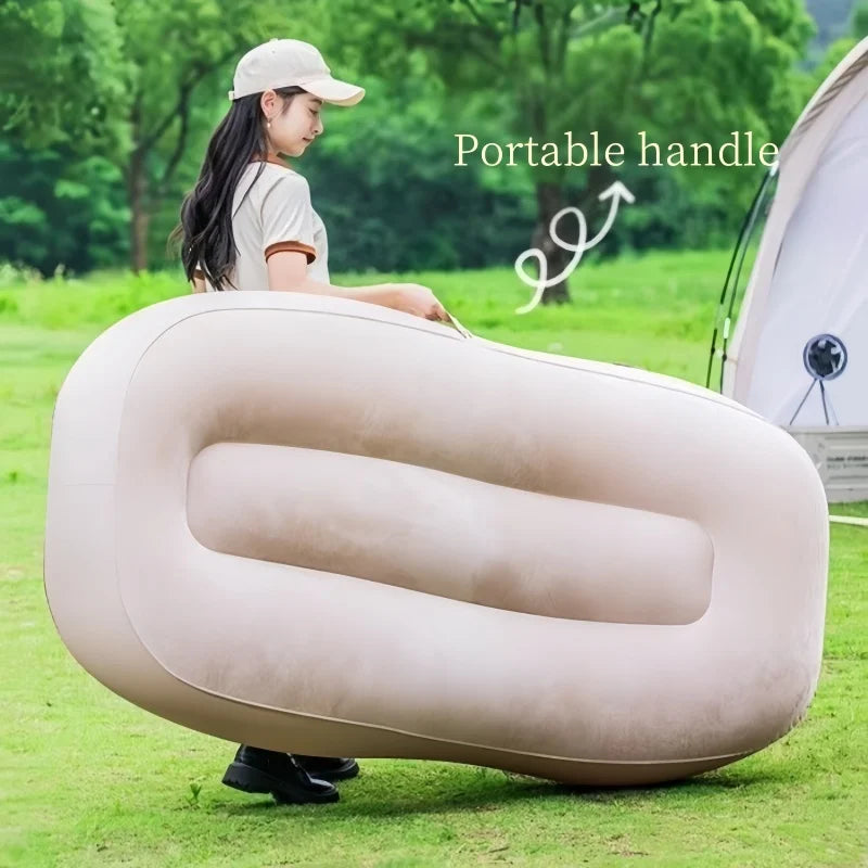 Outdoor Inflatable Sofa USB Rechargeable Portable Air Sofa, Music Festival Nap Camping Fully Automatic Inflatable Lounge Chair