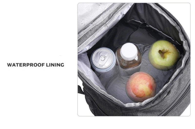 18L Portable Thermal Lunch Bag Food Box Durable Waterproof Cooler Ice Insulated Case BBQ Camping Oxford Dinner Backpacks Icebox