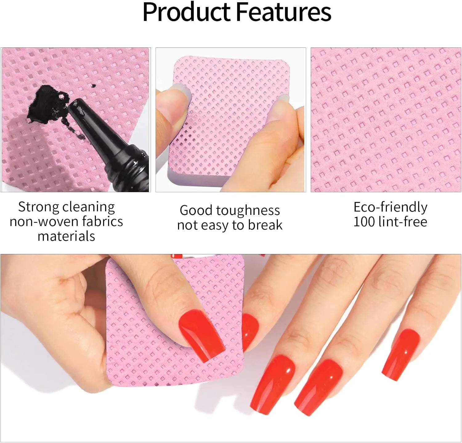 200PCS Lint-Free Nail Wipes - Streak-Free Cotton Pads for Eyelash Glue Bottle Cleaning & Makeup Tool Degreasing (Salon Grade)