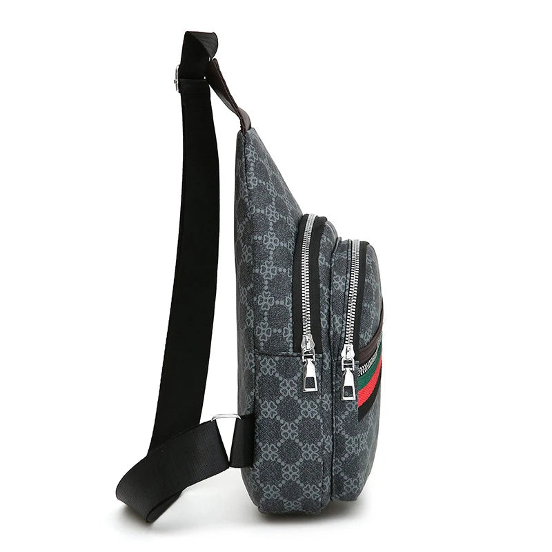 Men's Multifunction Messenger Bag Shoulder Cloth Chest Bags Crossbody Casual Handbag with Earphone Hole