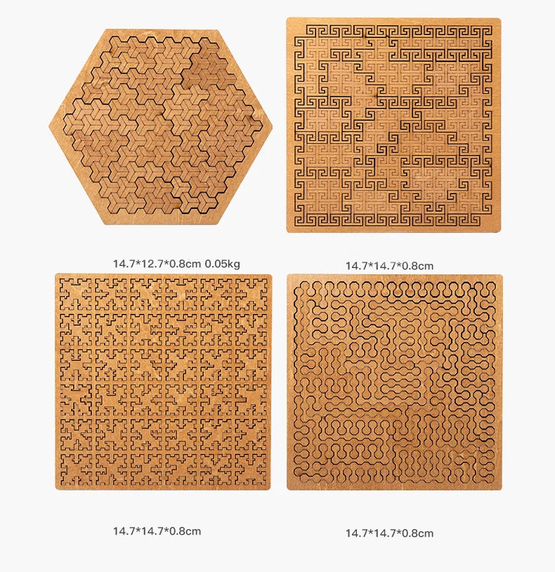 Impossible Wooden Puzzle IQ Puzzles for Adults Impossible JigSaw Puzzles Brain-teaser Ten Level Difficulty Tangram Board Games