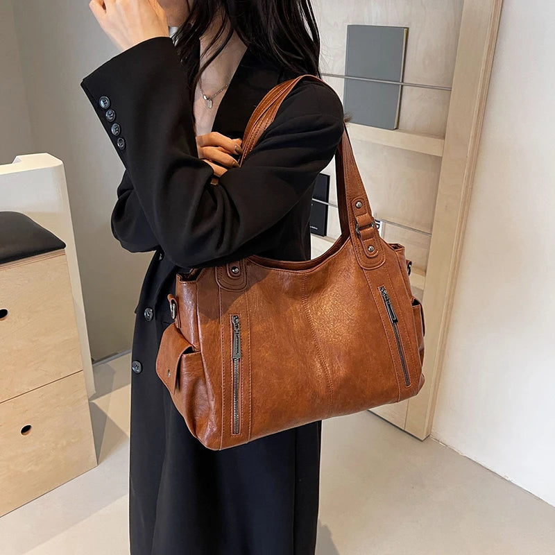Soft Interior Compartment Shoulder Bags High Quality Contrasting Colors Crossbody Bags for Women Fashion Pu Leather Handbags