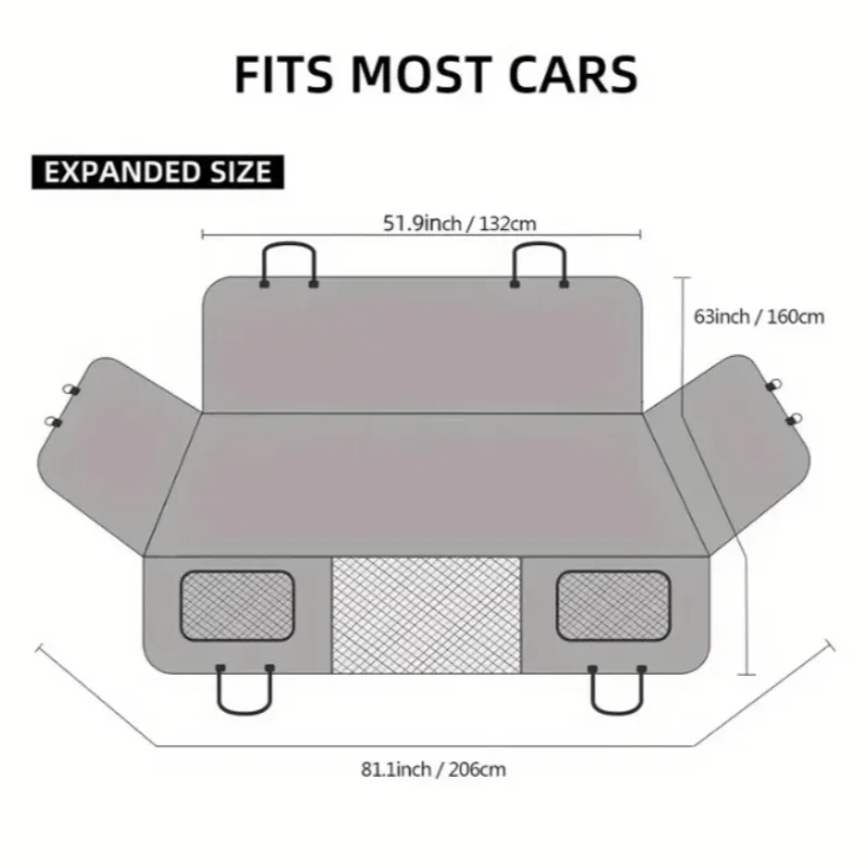 Large Pet Back Seat Extender Car Backseat Protector Multipurpose Waterproof Hammock Dog Universal Car Seat Cover Travel Supplies