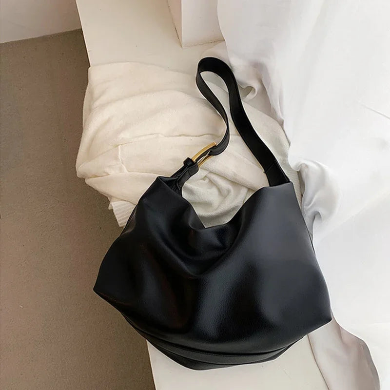 Vintage Pillow Design PU Leather Boston Handbag For Women Casual Large Capacity Shoulder Crossbody Bags Fashion Shopper Totes