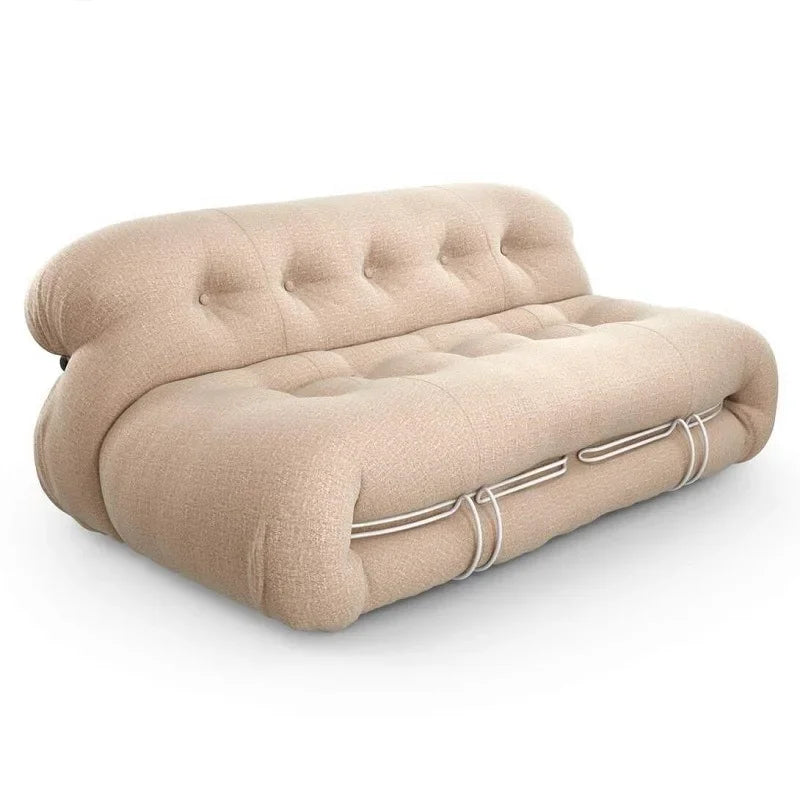 CASSINA Italian SORIANA Big Hippo Steel Teeth Medieval Wabi Sansi Cream Wind Fabric Corduroy Single Sofa