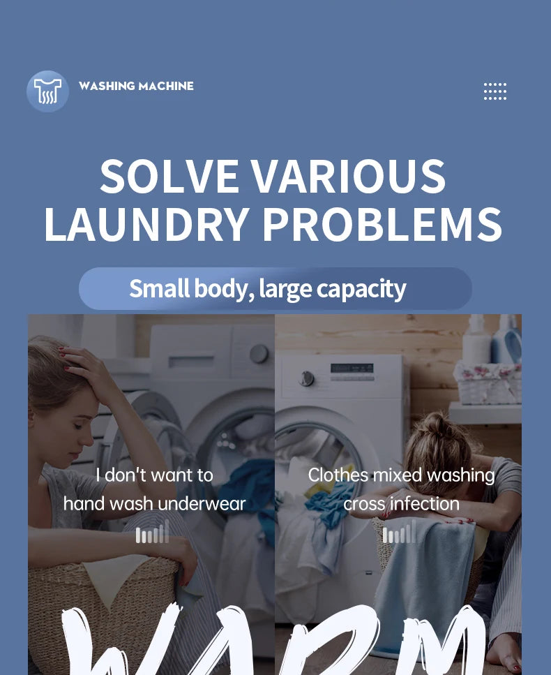 F1 portable mini washing machine with USB charging, silent and fully automatic washing machine, a must-have for dormitory travel