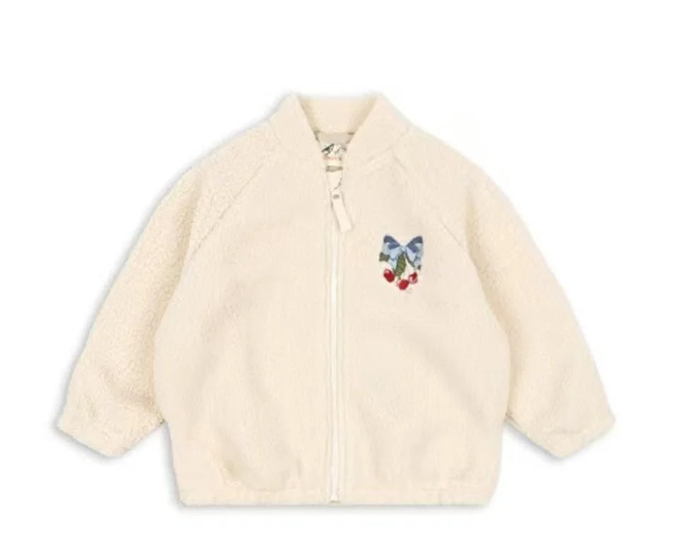 2025 KS Brand Winter Baby Girls Boys Lambswool Cherry Jackets Kids Clothes Boys Sequin Cartoon Outerwear Children's Coats 1-9Yrs