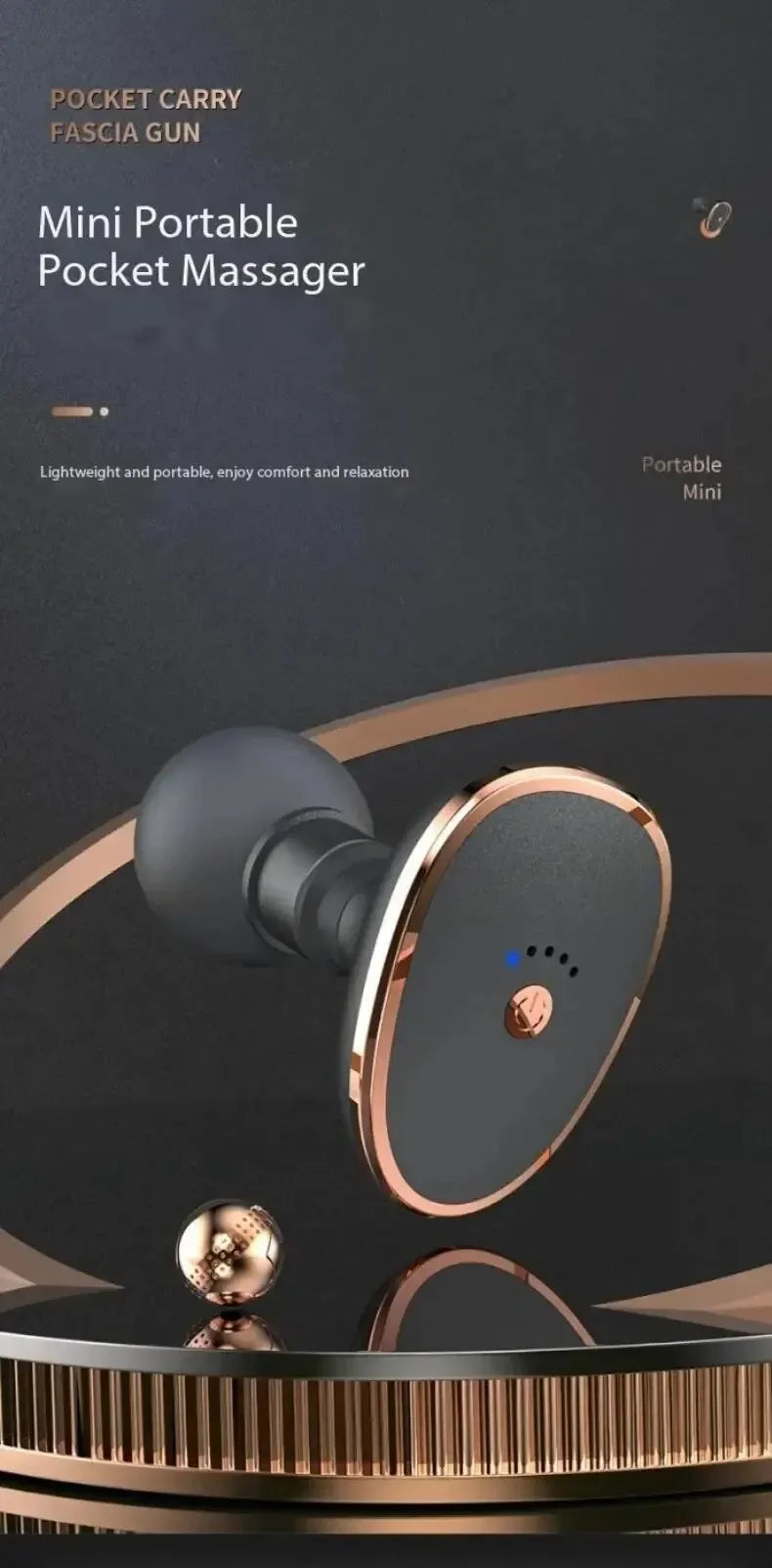 Mini Vibrating Fascia Gun Portable Silent Muscle Massager Motorized High Frequency Vibration Relaxation Artifacts