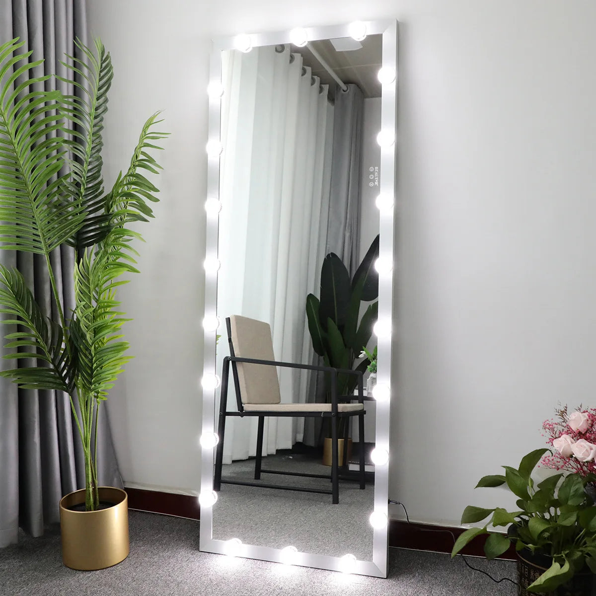 Smart LED full-body mirror with lamp bedroom wall-mounted fitting mirror household vertical floor-to-ceiling mirror