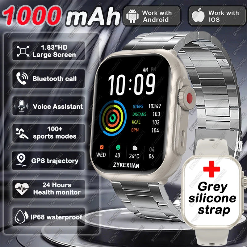 2025 New For Huawei Xiaomi Smart Watch Men Women 1.85-Inch HD AMOLED Full Touch Screen IP68 Waterproof Bluetooth Call SmartWatch