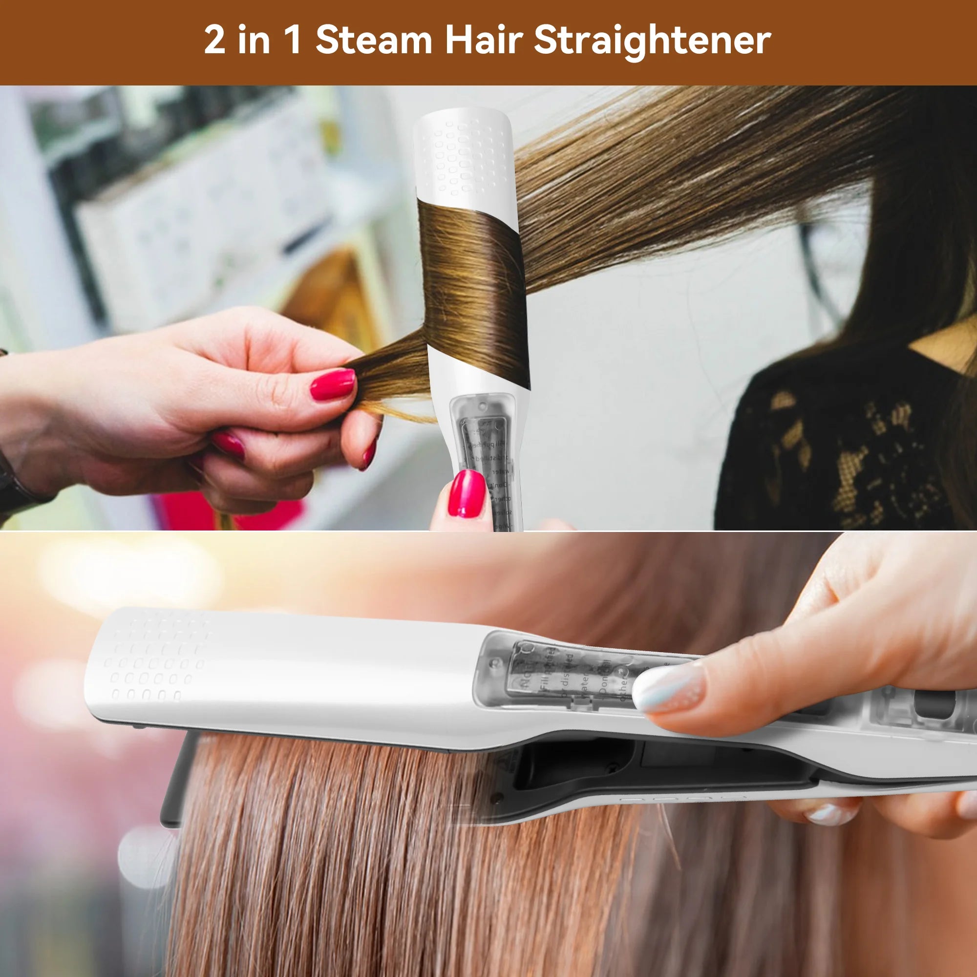 Steam Hair Straightener Professional Salon Nano Titanium Ceramic Steam Flat Iron Hair Straightening Irons for Smooth