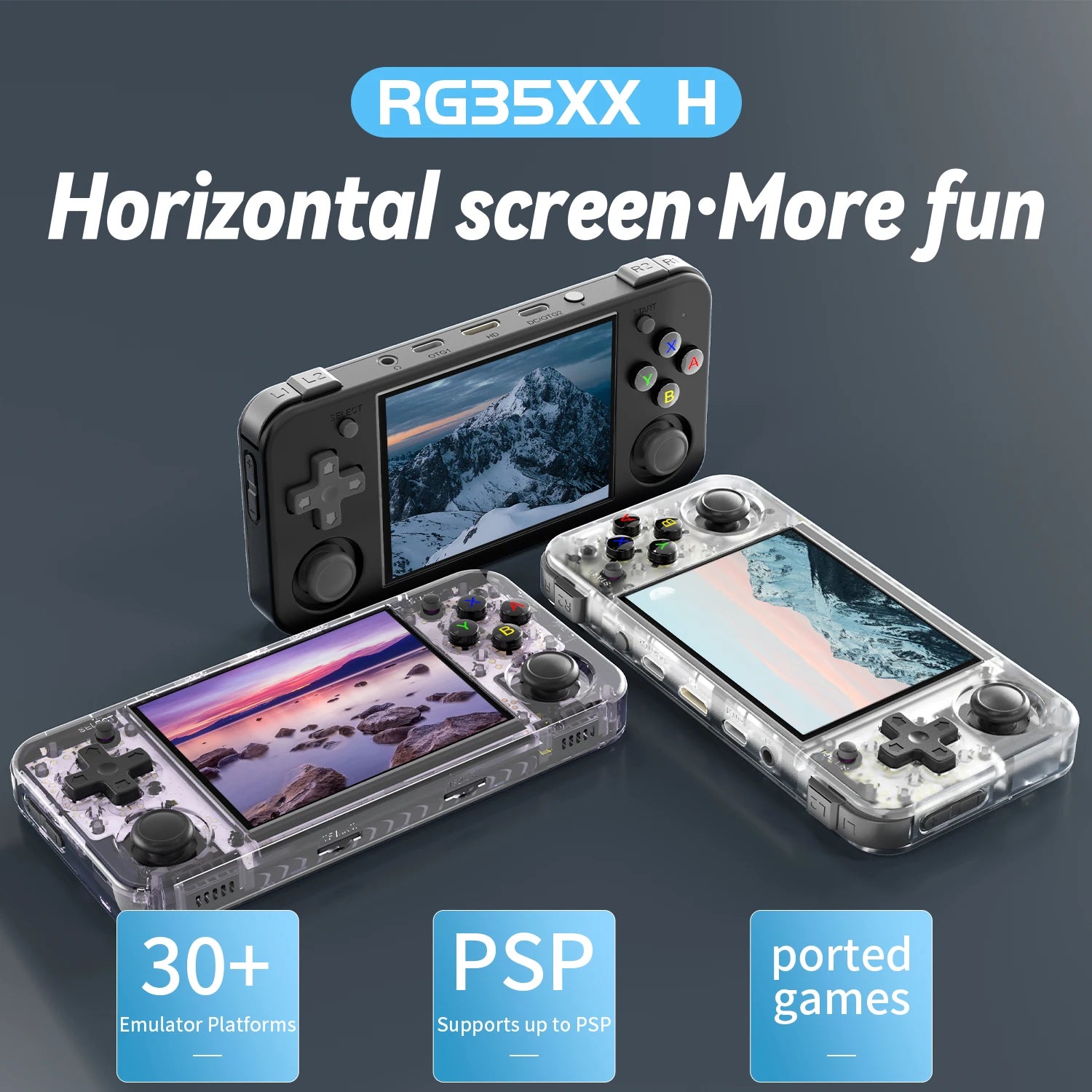 ANBERNIC RG35XX H Hand-held Consoles For Playing Video Games 3.5-inch IPS 640*480 Screen Retro Game Player 3300 mAh 5000+ Games