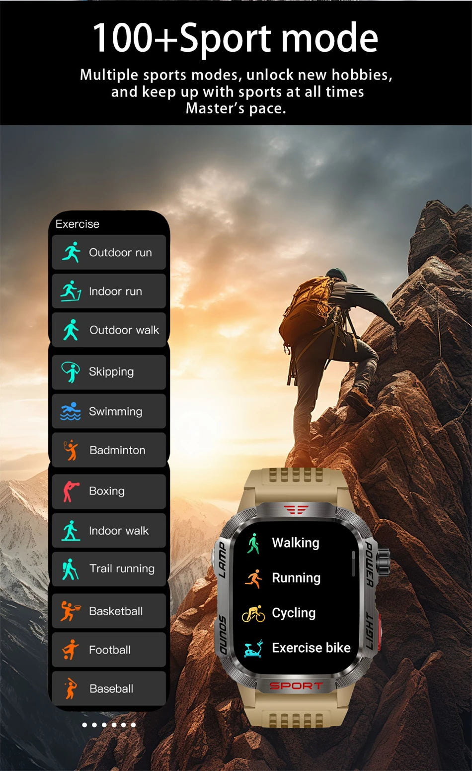 New Military GPS Smart Watch Men Flashlight Compass Waterproof 600mAh Battery Outdoor Sport Tracker Bluetooth Call Smartwatch