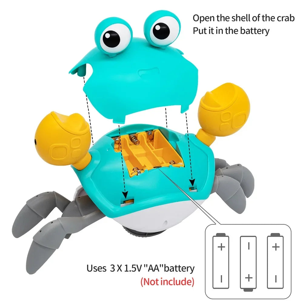 Kids Induction Escape Crab Octopus Crawling Toy Baby Electronic Pets Musical Toys Toddler Moving Avoid Obstacles Toy  No Battery