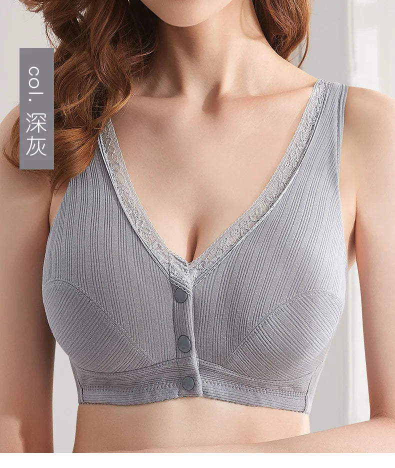 Comfortable Cotton Pregnant Women Underwear Maternity Nursing Bra Breastfeeding Bra Front-Close Bralette Intimate Clothes Plus
