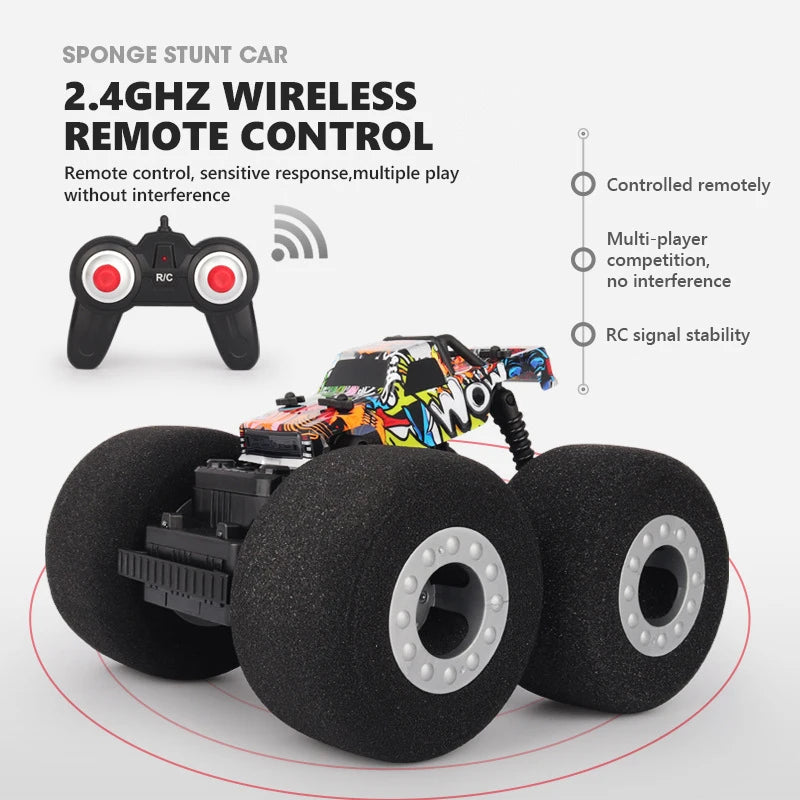 RC Car Stunt Drift Soft Big Sponge Tires Buggy Vehicle Model Radio Controlled Machine Remote Control Toys For Boys Gifts Indoor