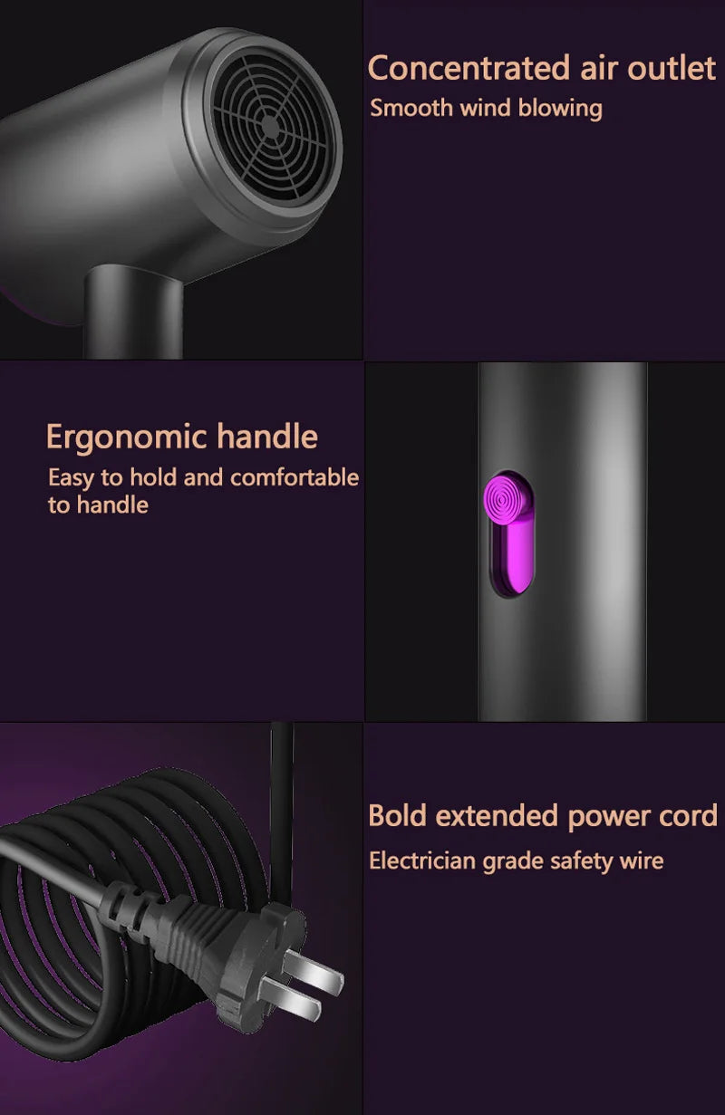 New High-Speed Hair Dryer High-Power Negative Ion Cold And Hot Ultra Silent  Professional Hair Dryer For Home Hair Salons