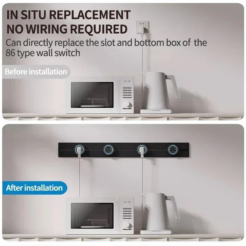 Track Socket Wall Power Rail Movable Sockets High End Home Appliance Power 8000W EU US UK Standard USB Type c Ports ﻿ 40cm 50cm