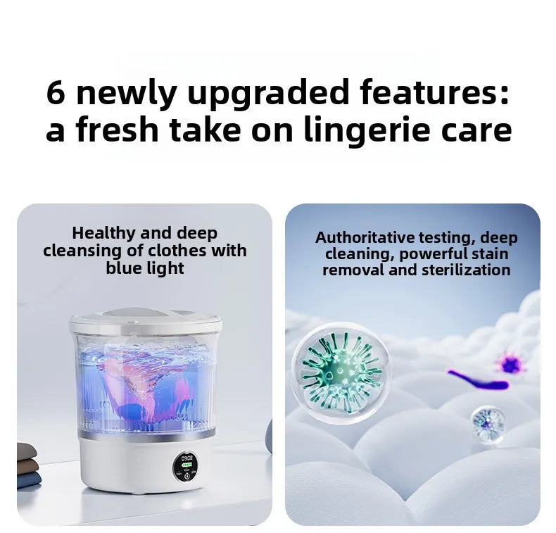 3L Mini Washing Machine Portable Home Clothes Socks Underwear Cleaning Washing Machine Travel Washing Machine with Spin Drying