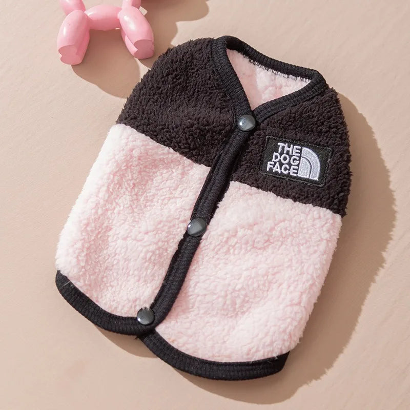 Maltese Plush Vest Winter Dog Clothes Warm Yorkshire Two-Legged Fleece Jacket Trendy Pet Apparel with Traction Buckle