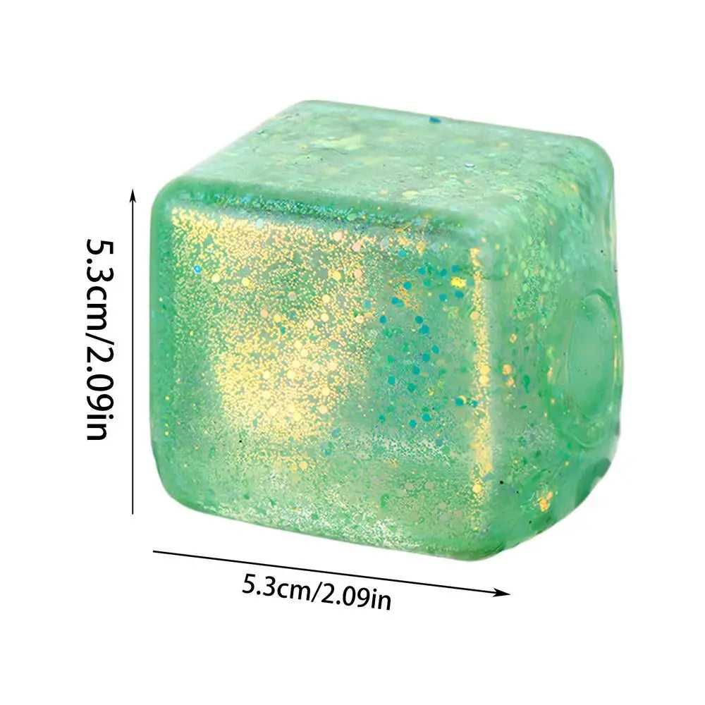 Maltose Cube Stress Squeeze Toy D ecompression Small Ice Cubes Anti Stress Slow Rebound Polar Light Colorful Squeeze TPR Block