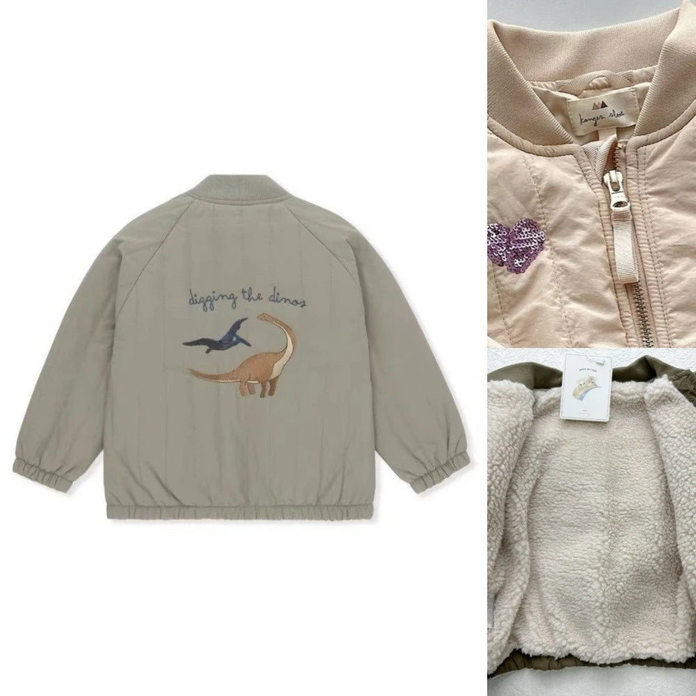 2025 KS Winter Baby Boys Lambswool Jackets Coat Kids Cotton Outerwear Toddler Girl Fleece Flight Suit Jacket Children's Clothing