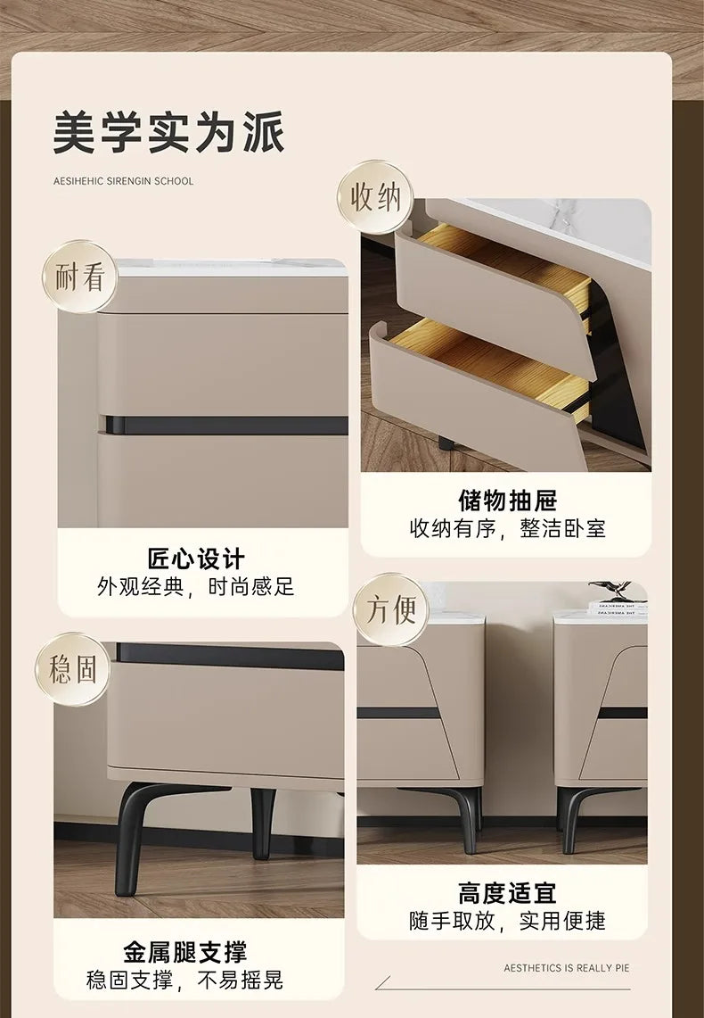 Space Saving Nightstands Creative Modern Simple Elegant Bedside Table Premium Aesthetic Mesitas De Noche Bedroom Furniture