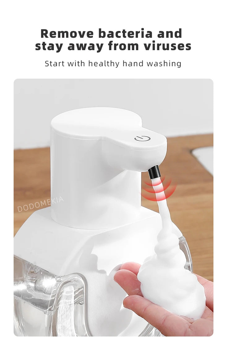New Wall Mounted Automatic Soap Dispenser Foam Smart Hand Washing Machine 420ml Liquid Rechargeable Bathroom Induction Sensor