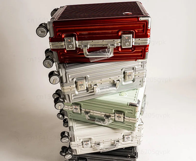 20/24 Inch Large Capacity PC Rolling Luggage Case TSA Combination Lock Business Metal Frame Travel Suitcase on Wheels Travel Bag