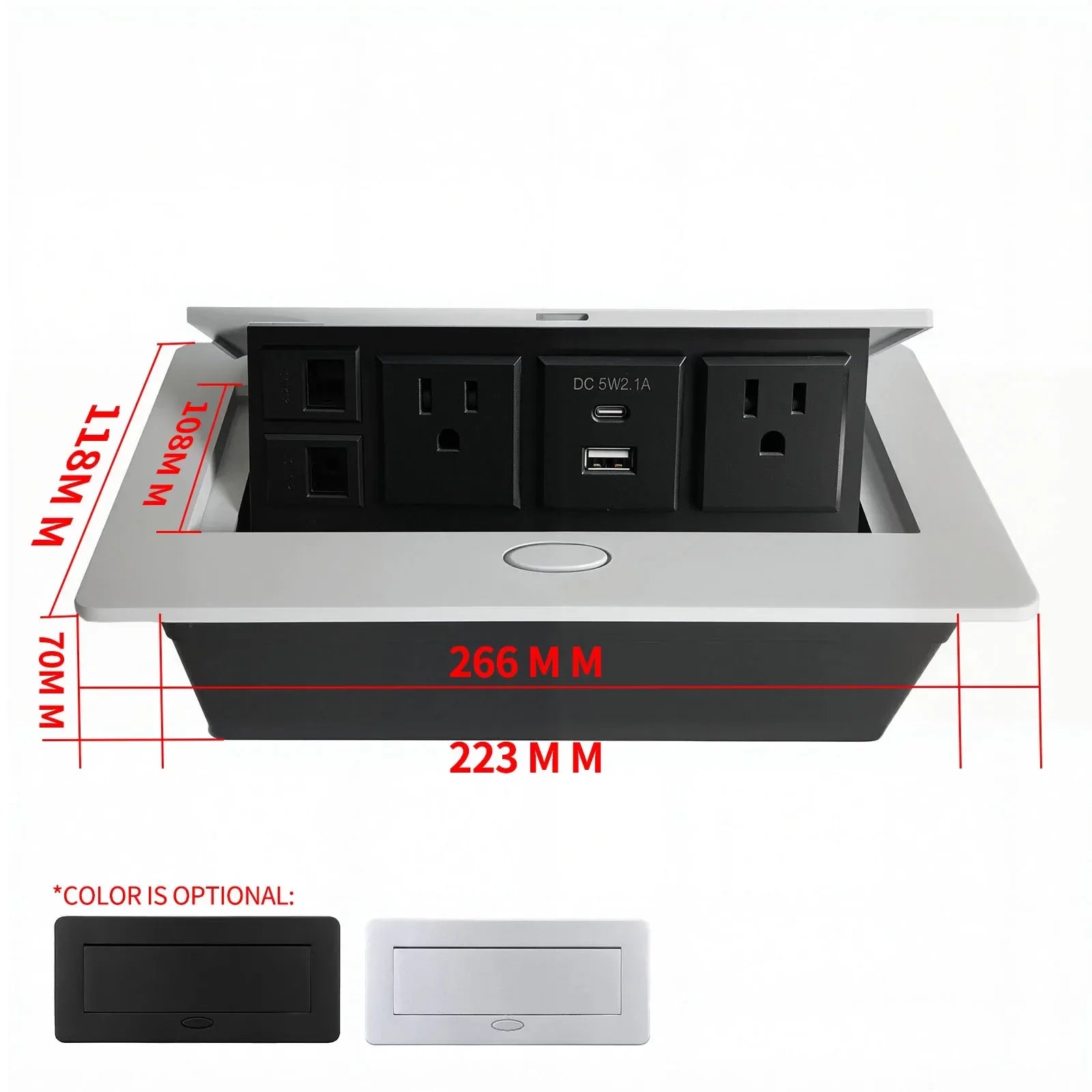 Multifunctional EU US American Pop-Up Socket Metal Panel Desktop Socket Meeting Charge Station for Laptop Phone