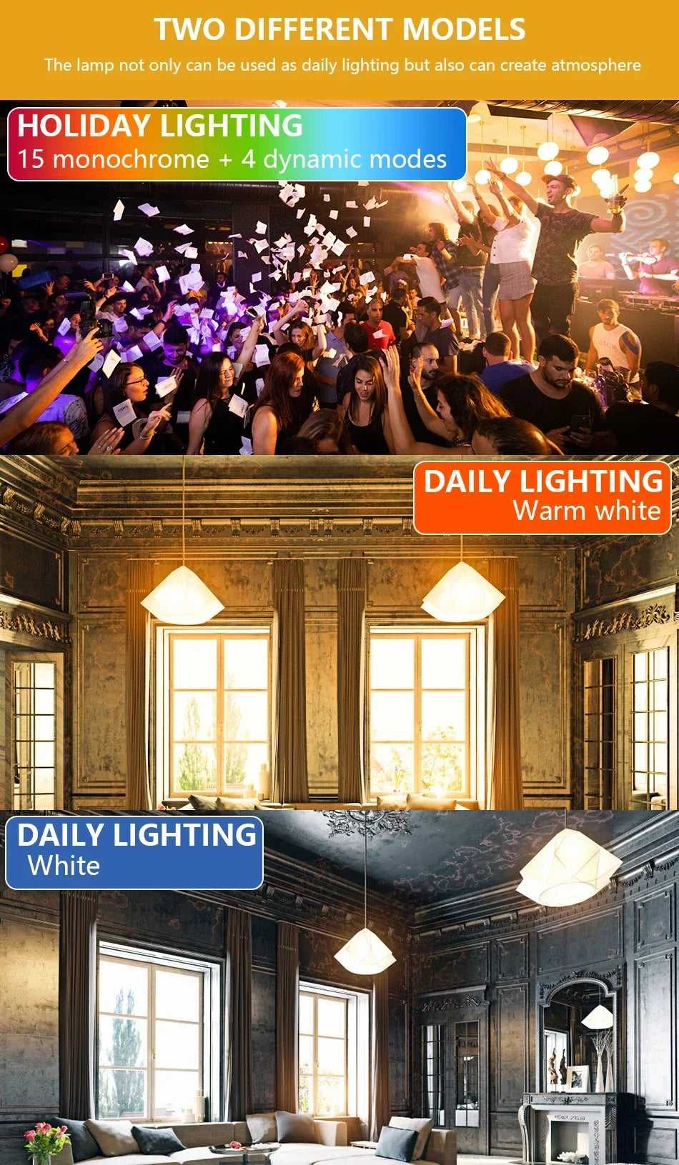 1-10PCS Smart RGBW LED Bulb Spotlight E27 E14 B22 GU10 with Infrared Remote Control Suitable for Colorful Home Lighting