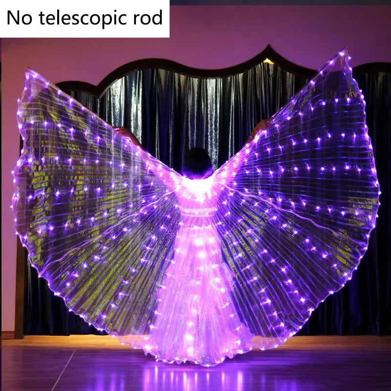LED Luminous Butterfly Wing Belly Dancing Performance Costumes Stage Show Christmas Party Lighting Cloak Luminous Butterfly Wing