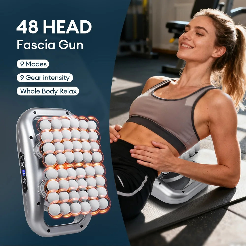 48-Heads Body Massage Gun High-Frequency Vibration Fascia Gun Back Waist Thigh Massager Neck Shoulder Massager Muscle masajeador