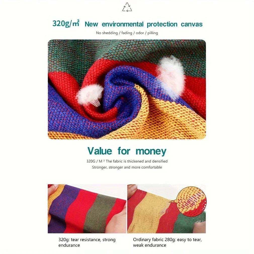 1pc Swing Rocking Chair(With Storage Bag Outdoor Hammock Chair Canvas Leisure Swing Chair No Pillow Or Cushion Dormitory Hammock