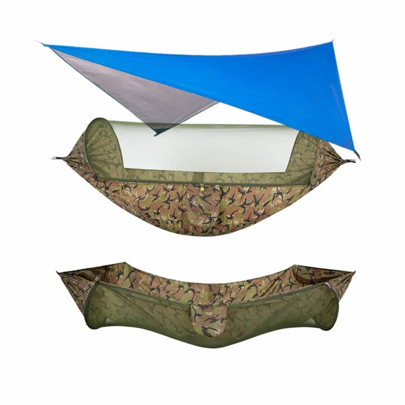 Camping Hammock with Mosquito Net and Rain Fly Tarp,hammock chair swing chair outdoor for Backpacking, Survival,Travel