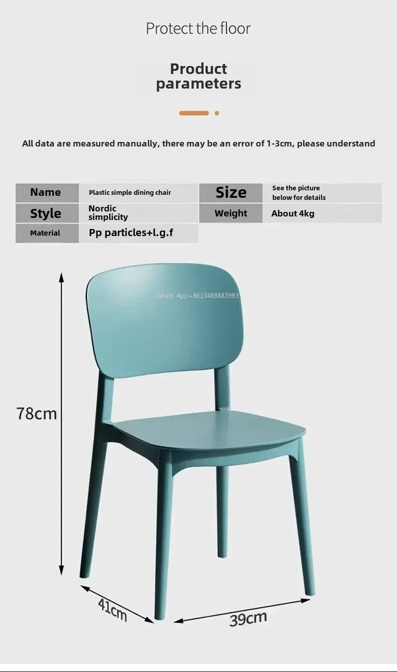 Hot Chair, Plastic, Household, Thickened, Restaurant, Backrest Chair, Commercial, Dining Chair, Modern, Simple, Comfortable