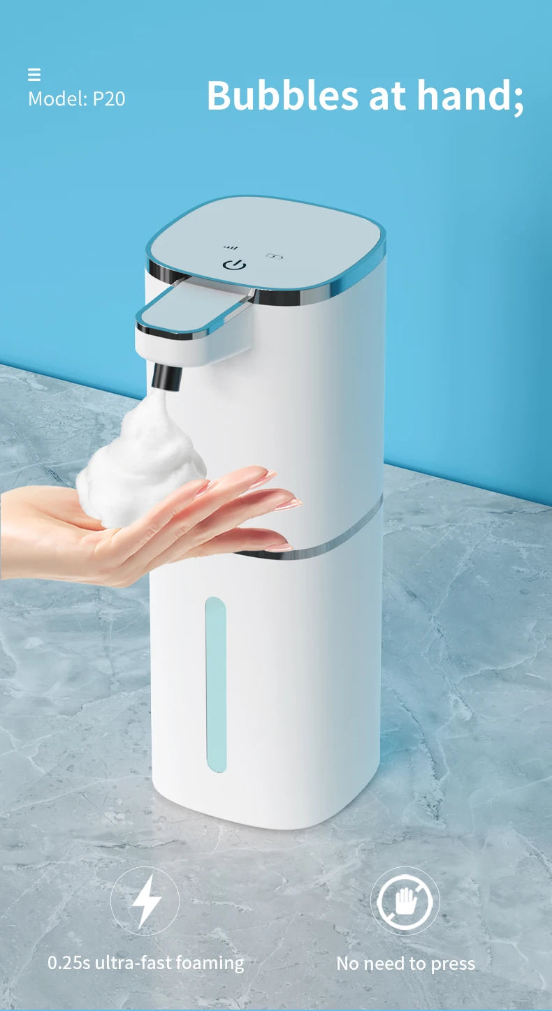 400ML Light Display Wall-Mounted Or Desktop 4-Levels Adjustable Induction Infrared Electric Automatic Smart Sense Soap Dispenser