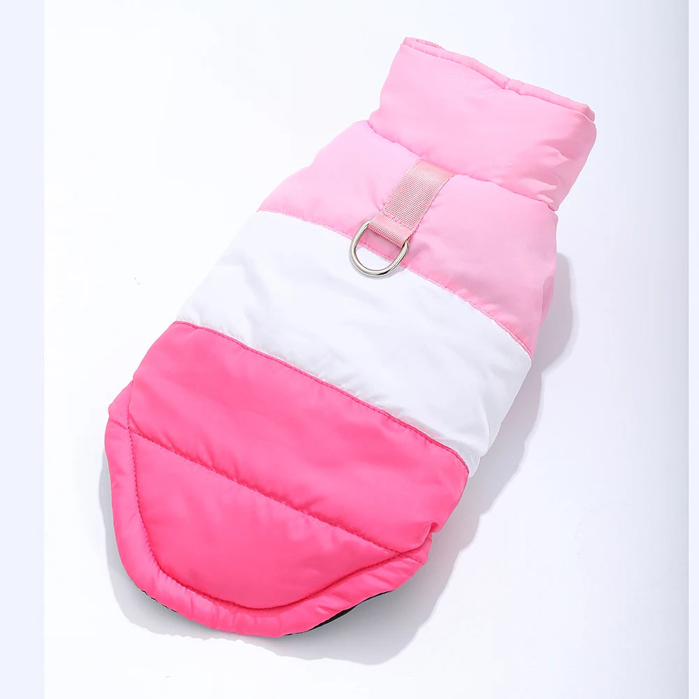 Warm Dog Jacket With Button Winter Pet Clothes for Small Medium Dogs Waterproof Puppy Coat With D-Ring Yorkshire Bulldog Apparel