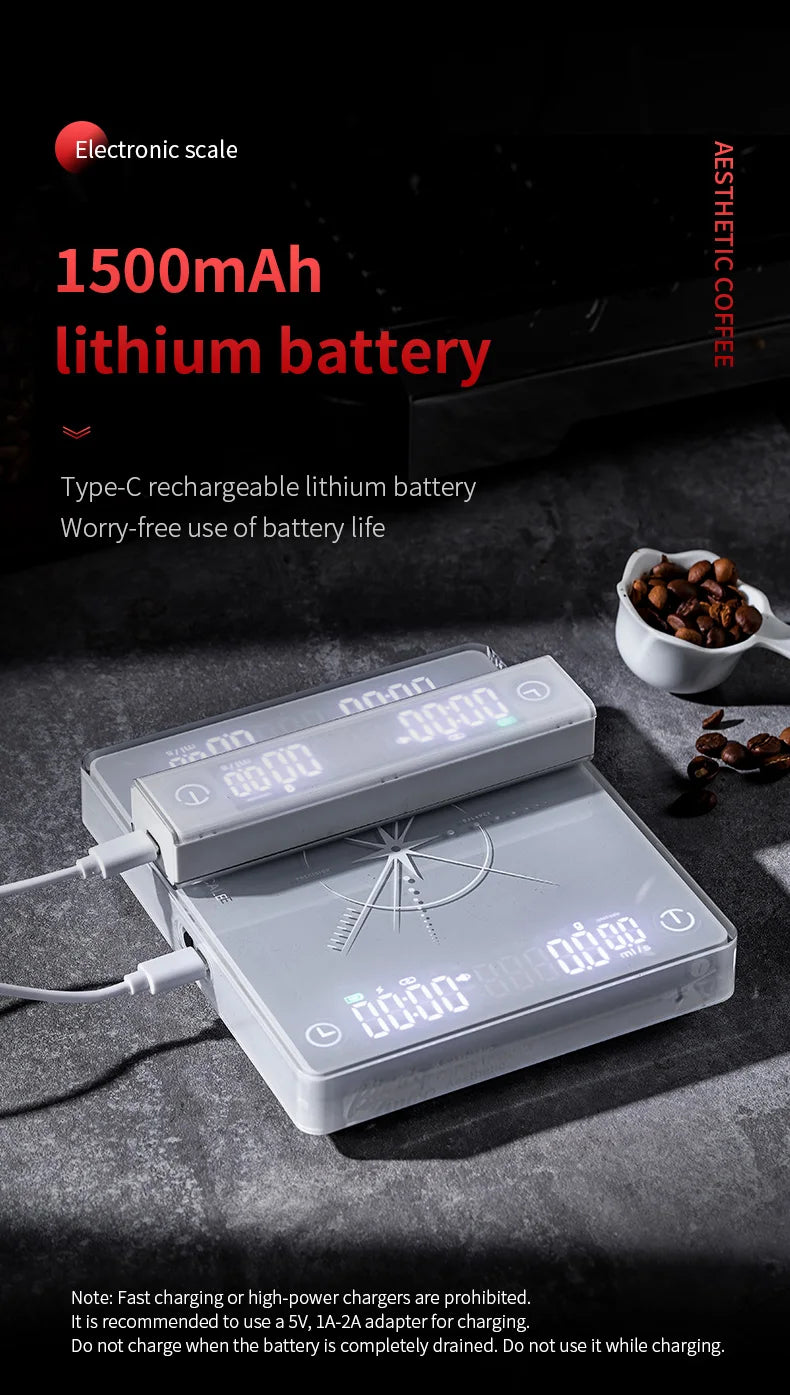 Bincoo Bluetooth Coffee Scale Precision Kitchen MINI Smart Digital Scale Small Electronic Scale Portable Barista Accessories