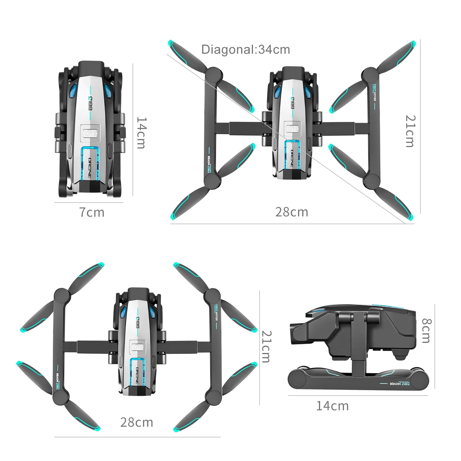 S188 Drone 8K Professional HD Dual Camera 5G GPS Wifi Obstacle Avoidance Brushless Foldable Quadcopter RC Distance 2KM Dron Toys