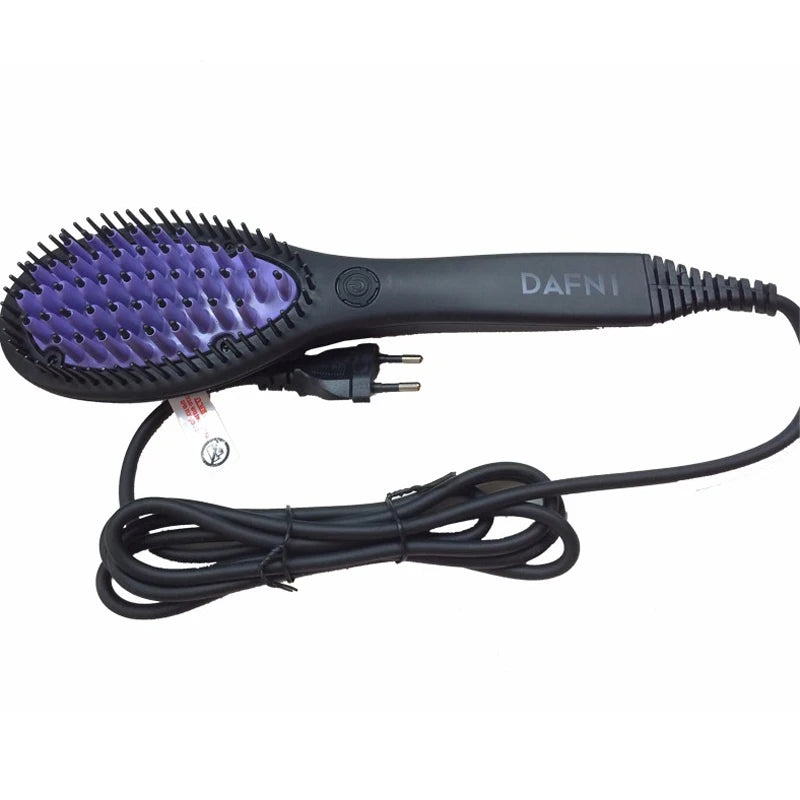 Professional Hair Straightening Brush Black Electric Ceramic Comb Multifunctional Hairbrush Electronic Curler Curling Tool Irons