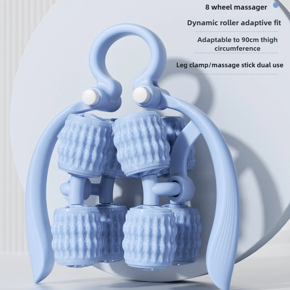 8-wheel multi-functional leg massager ring leg roller thigh calf muscle relaxation lazy neck leg full body massager