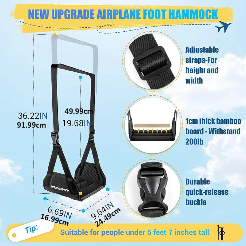 Newest Foot Hammock Foot Rest With Adjustable Strap Foe Airplane,Portable Desk Foot Hammock For Plane Travel Office Working