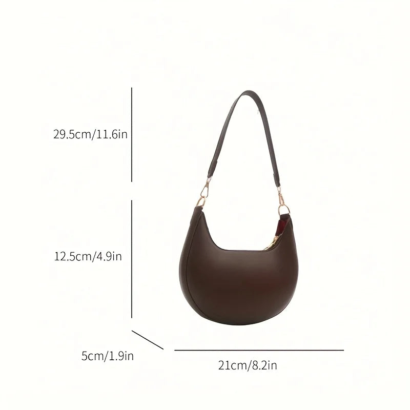 New Fashionable High-end Moon-shaped Baseball Bag, Showing Luxury, Women's Single Shoulder Bag