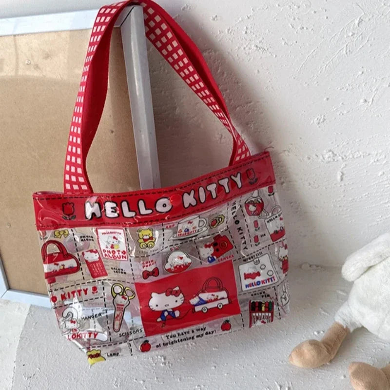 HelloKitty Girl Cat PVC Handbag Adorable Cute Clear Waterproof Large Capacity Swimming Bag
